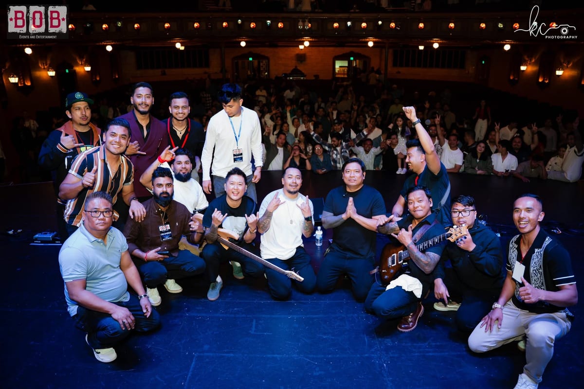 Cobweb on stage with the crowd after their set at Rock Fest Vol. 1